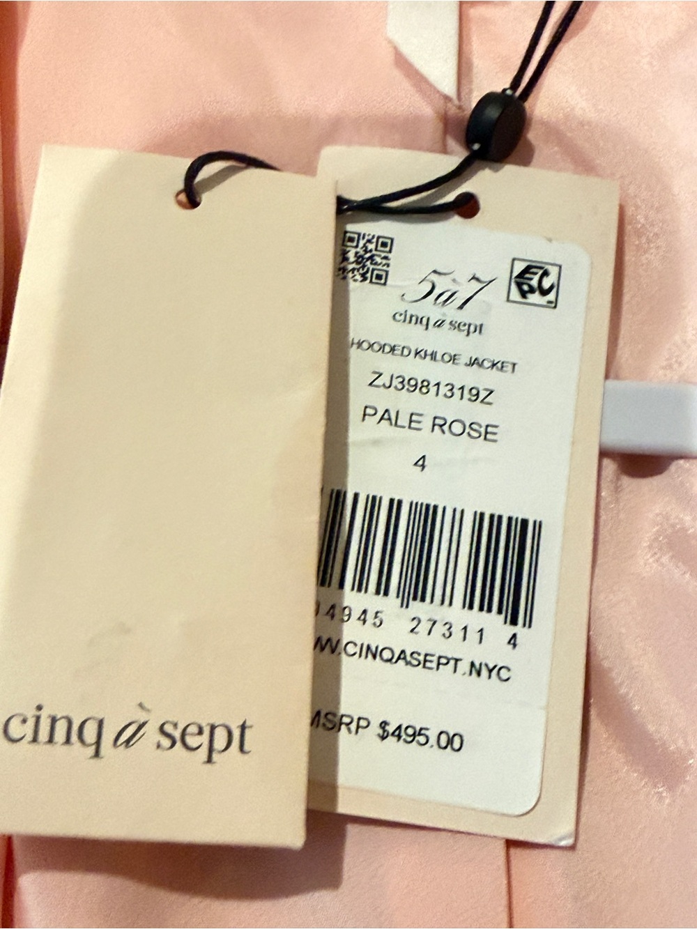 cinq-à-sept Pale Rose Khloe Hooded Blazer Jacket - Picture 3 of 4
